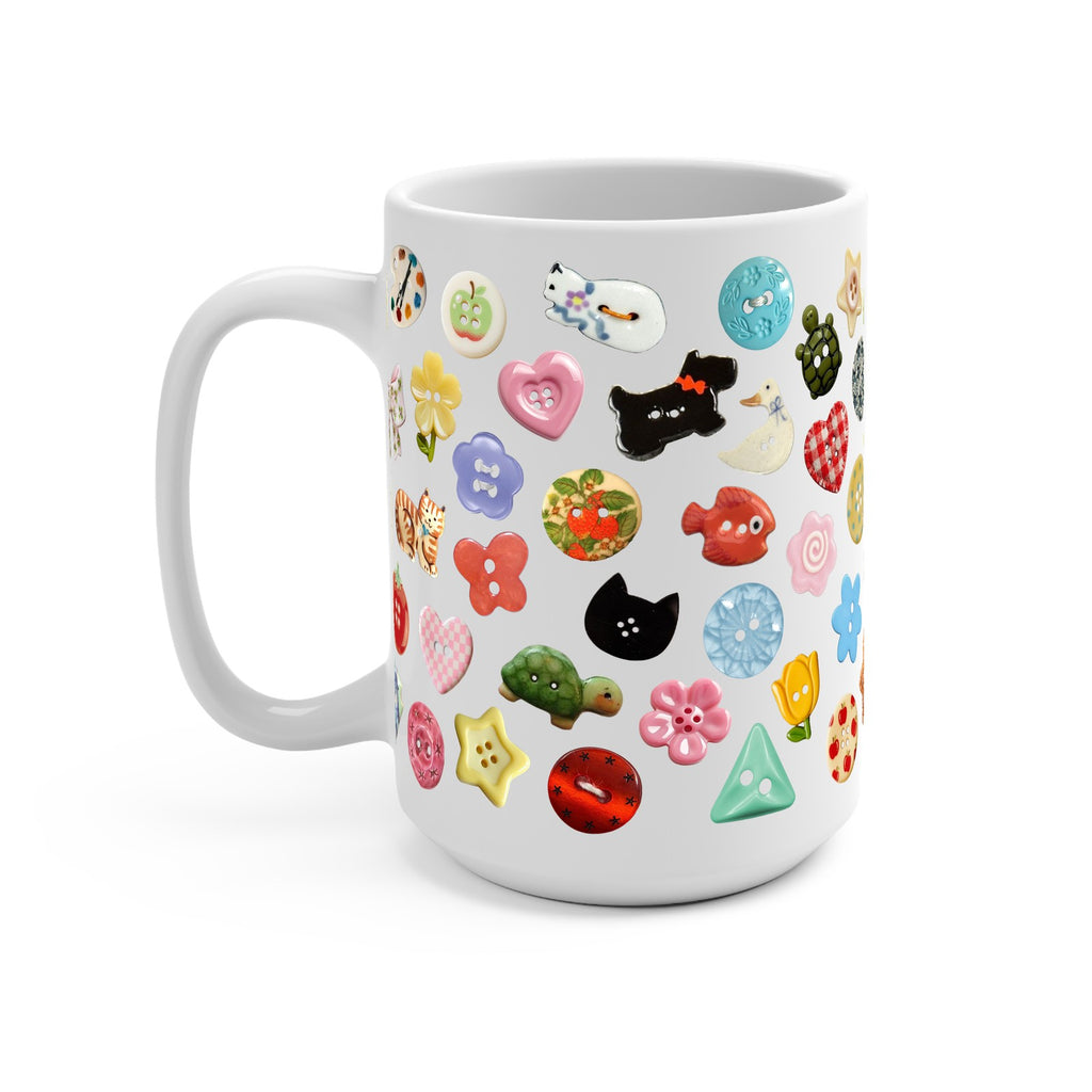 Cutie Buttons Glass Cup, Mug & Tumbler with Lid and Straw