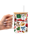 Christmas Trinkets Glass Cup, Mug & Tumbler with Lid and Straw