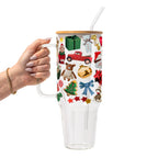 Christmas Trinkets Glass Cup, Mug & Tumbler with Lid and Straw
