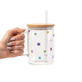 Gemstone Sparkle Glass Cup, Mug & Tumbler with Lid and Straw