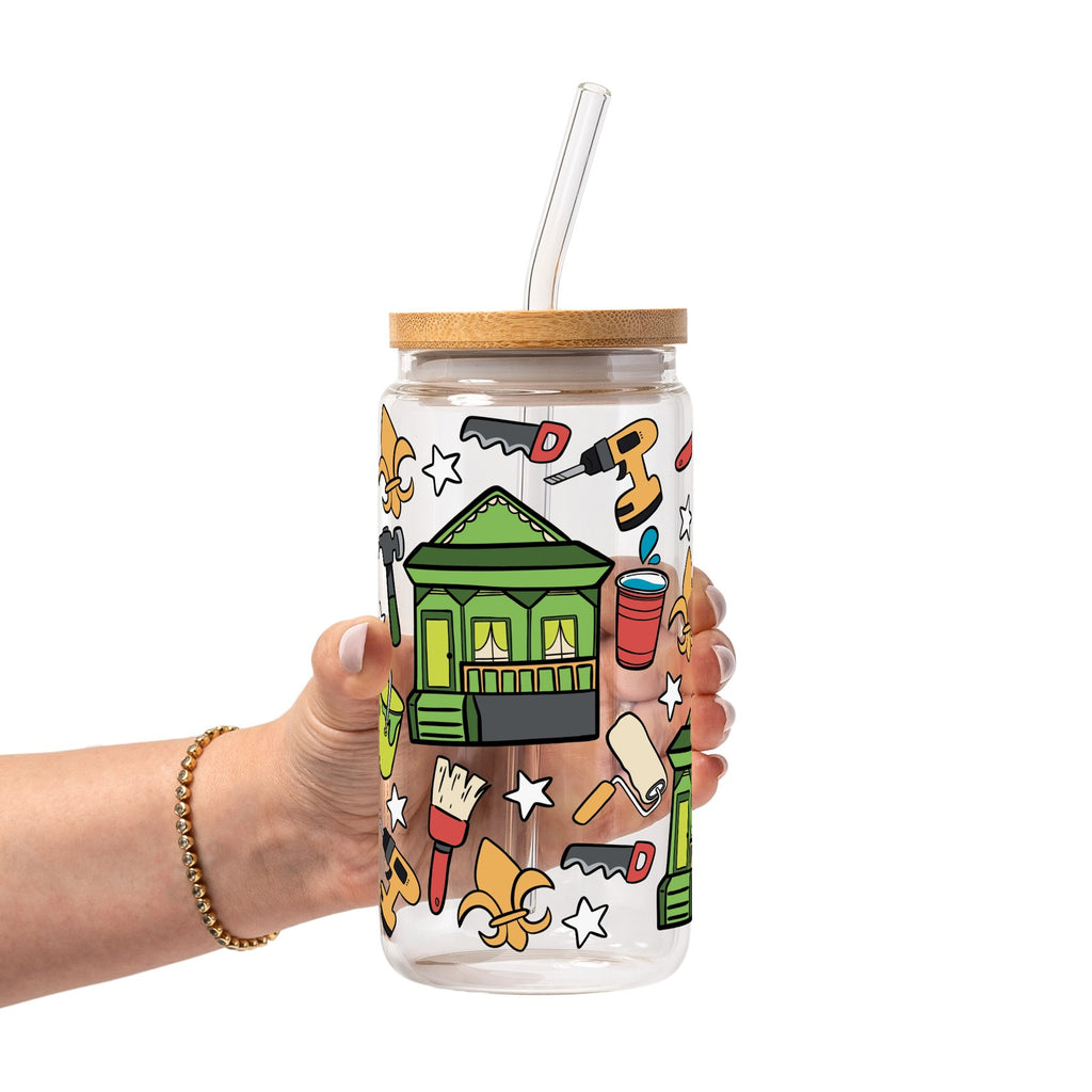Rebuilding Together: New Orleans Glass Cup, Mug & Tumbler with Lid and Straw