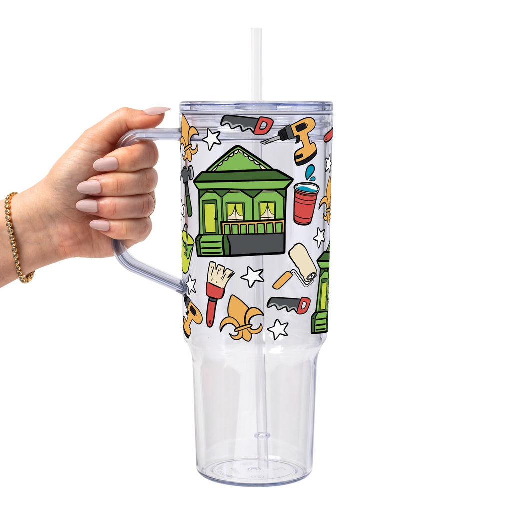 Rebuilding Together: New Orleans Glass Cup, Mug & Tumbler with Lid and Straw