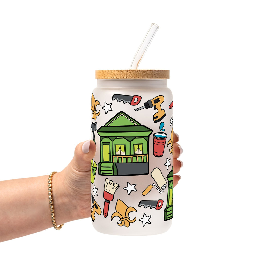 Rebuilding Together: New Orleans Glass Cup, Mug & Tumbler with Lid and Straw