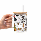 Spooky Cats Glass Cup, Mug & Tumbler with Lid and Straw