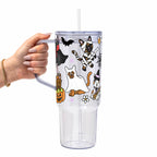 Spooky Cats Glass Cup, Mug & Tumbler with Lid and Straw