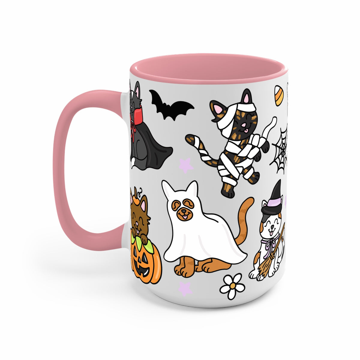 Spooky Cats Glass Cup, Mug & Tumbler with Lid and Straw