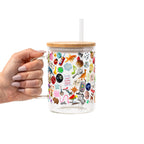 Trinket Core Glass Cup, Mug & Tumbler with Lid and Straw