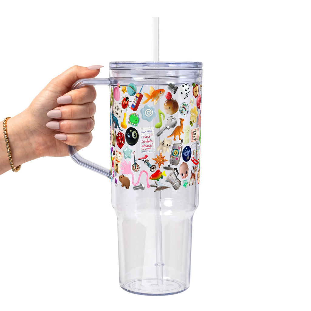 Trinket Core Glass Cup, Mug & Tumbler with Lid and Straw