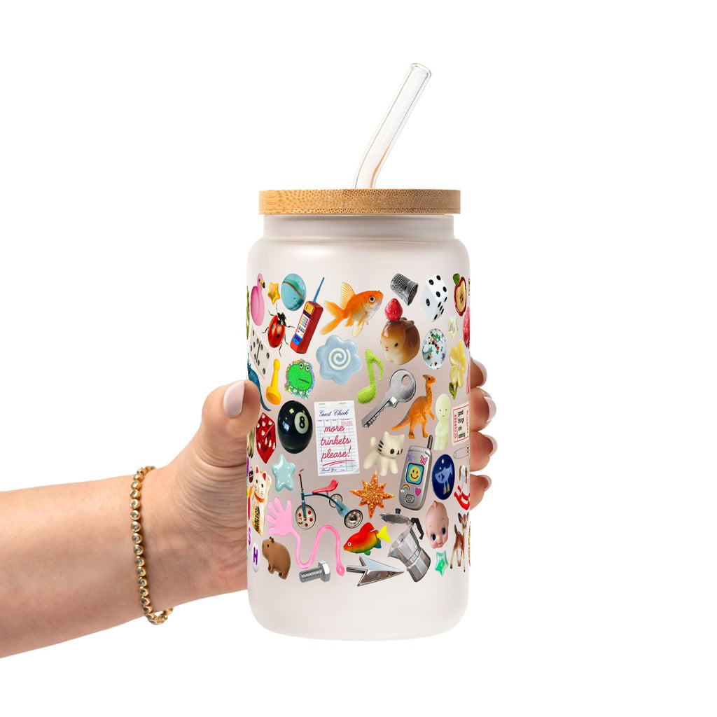 Trinket Core Glass Cup, Mug & Tumbler with Lid and Straw