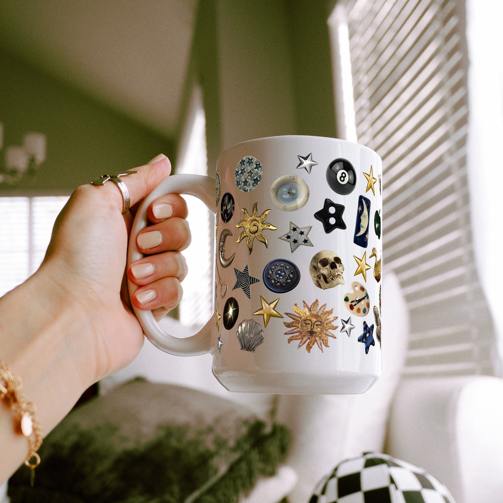 Whimsy Goth Glass Cup, Mug & Tumbler with Lid and Straw