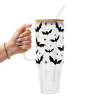 Bats on Bats Glass Cup, Mug & Tumbler with Lid and Straw