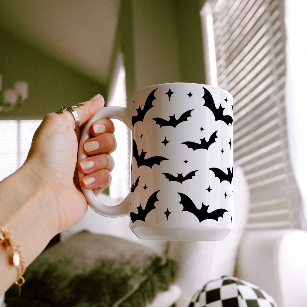 Bats on Bats Glass Cup, Mug & Tumbler with Lid and Straw