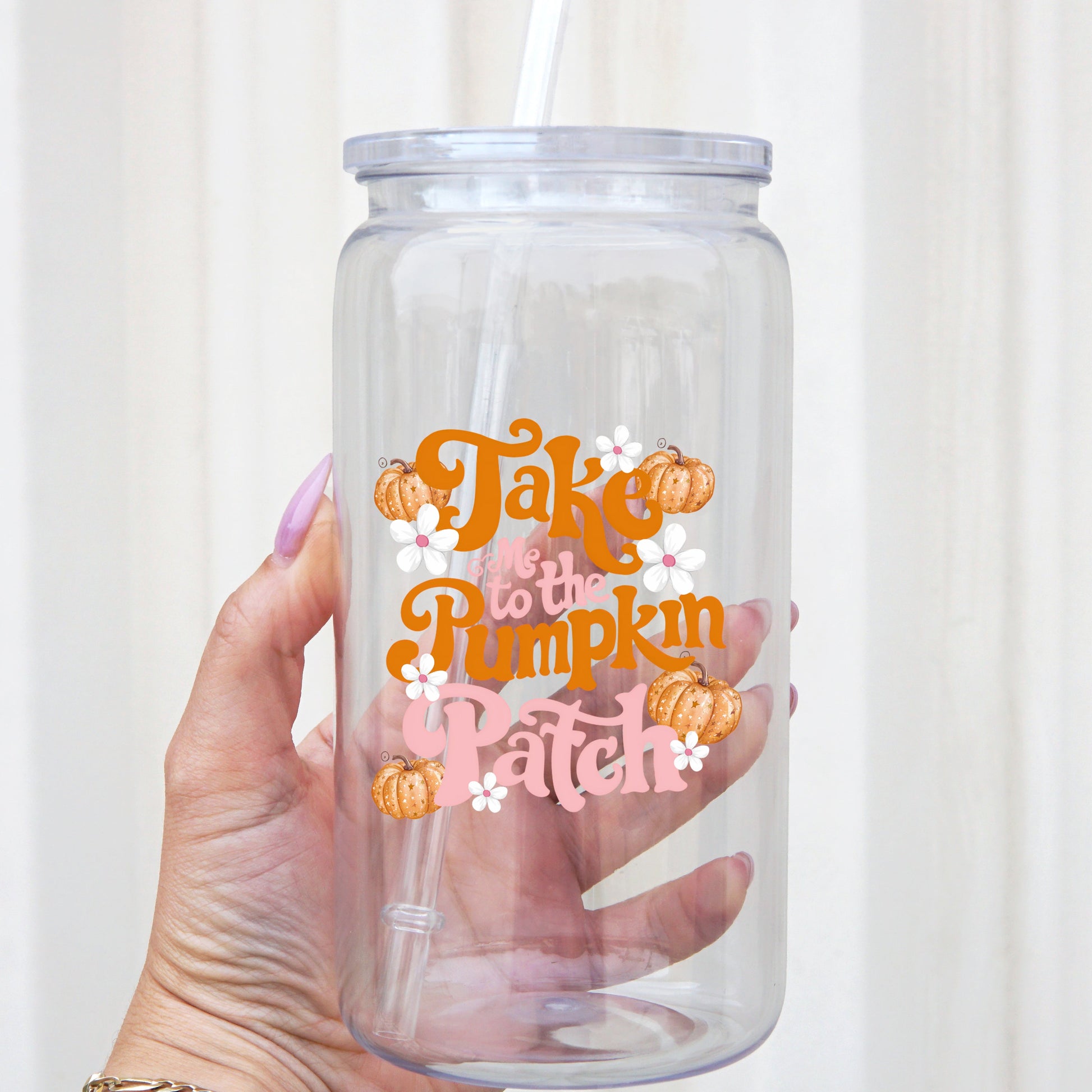 Take Me To The Pumpkin Patch Cup With Lid and Straw - Sip Sip Hooray