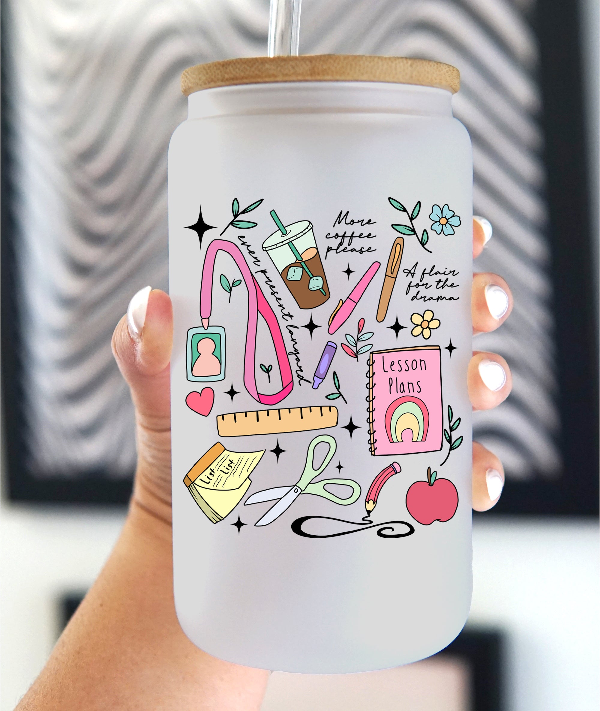 Teacher Essentials Can Cup With Lid and Straw