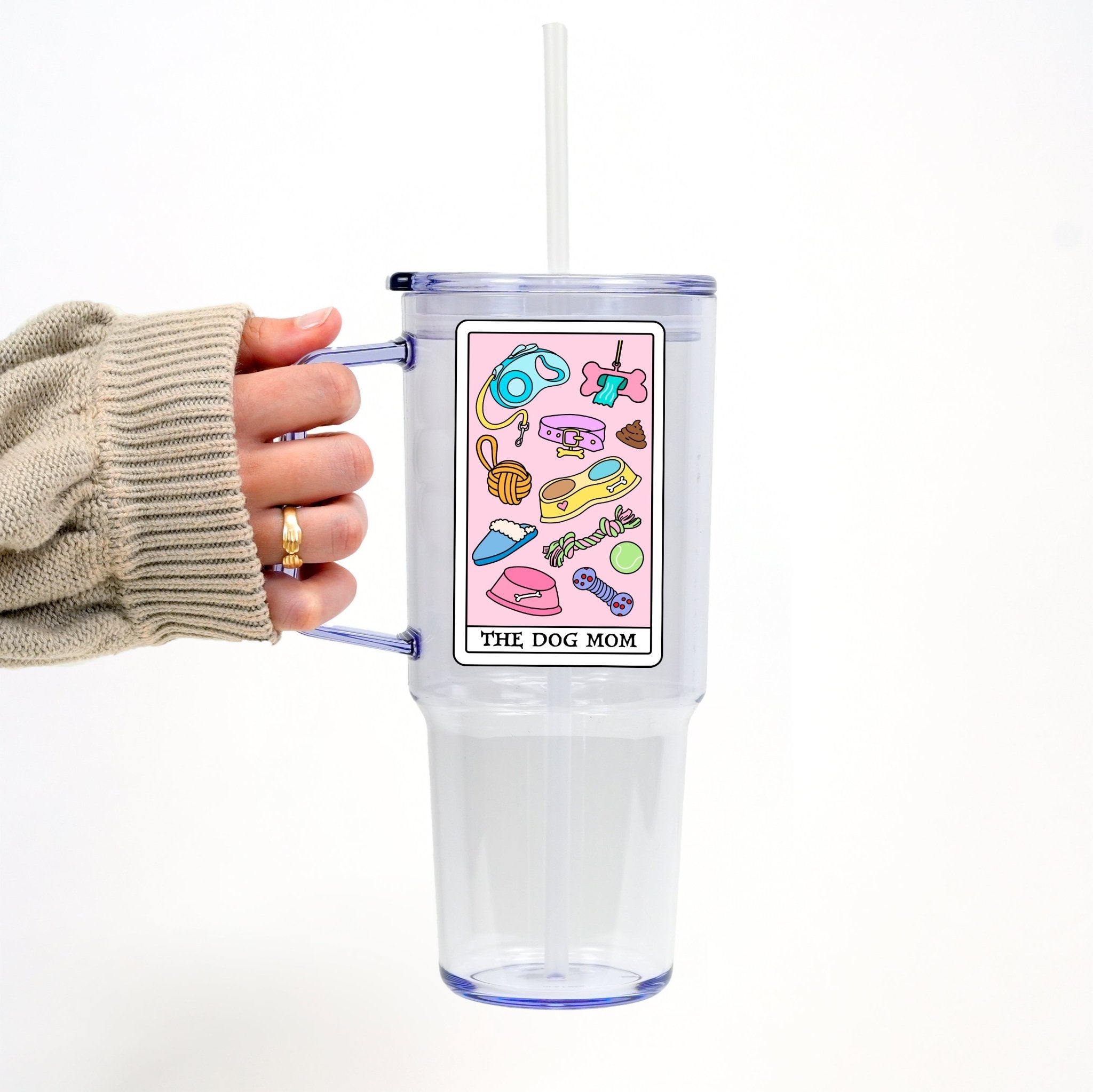 The Dog Mom Tarot Tumbler With Lid and Straw - Sip Sip Hooray