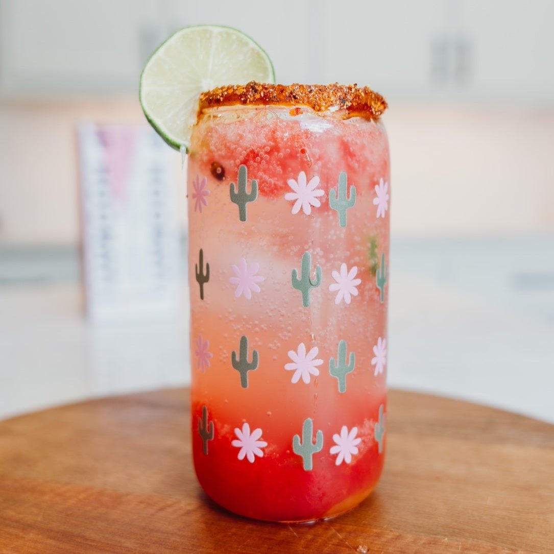 Western Mini Cacti Can Cup With Lid and Straw - Sip Sip Hooray