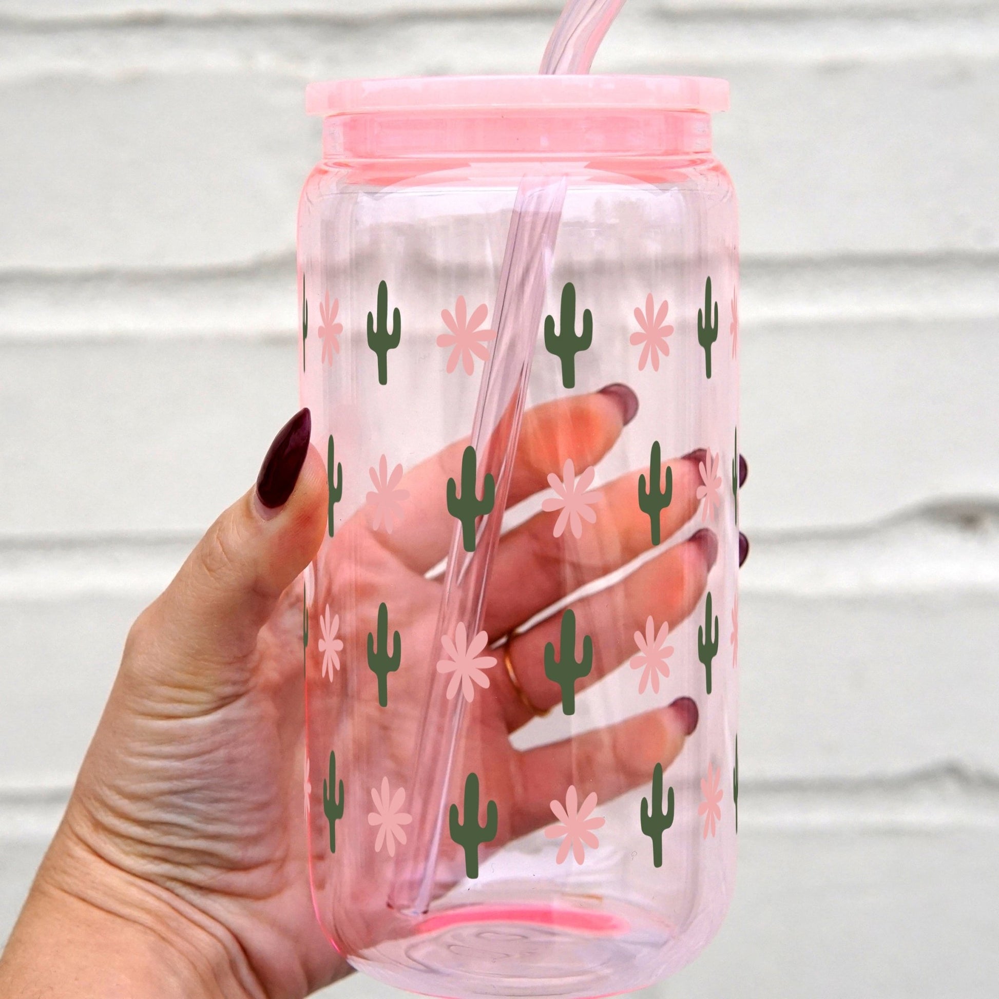 Western Mini Cacti Can Cup With Lid and Straw - Sip Sip Hooray