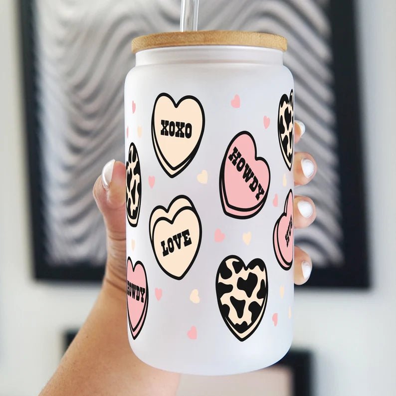 Western Valentine Cup With Lid and Straw - Sip Sip Hooray