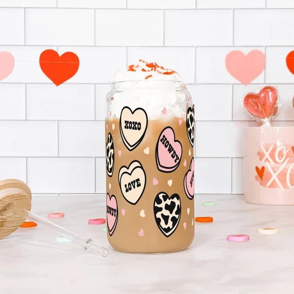 Western Valentine Cup With Lid and Straw - Sip Sip Hooray
