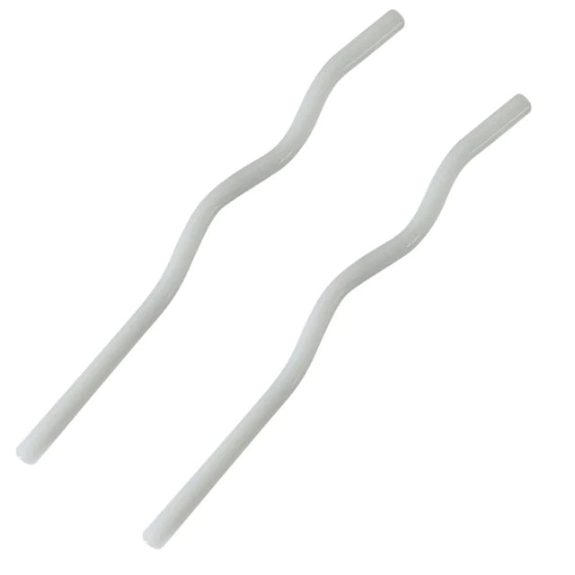 Single White Glass Reusable Squiggle Straw