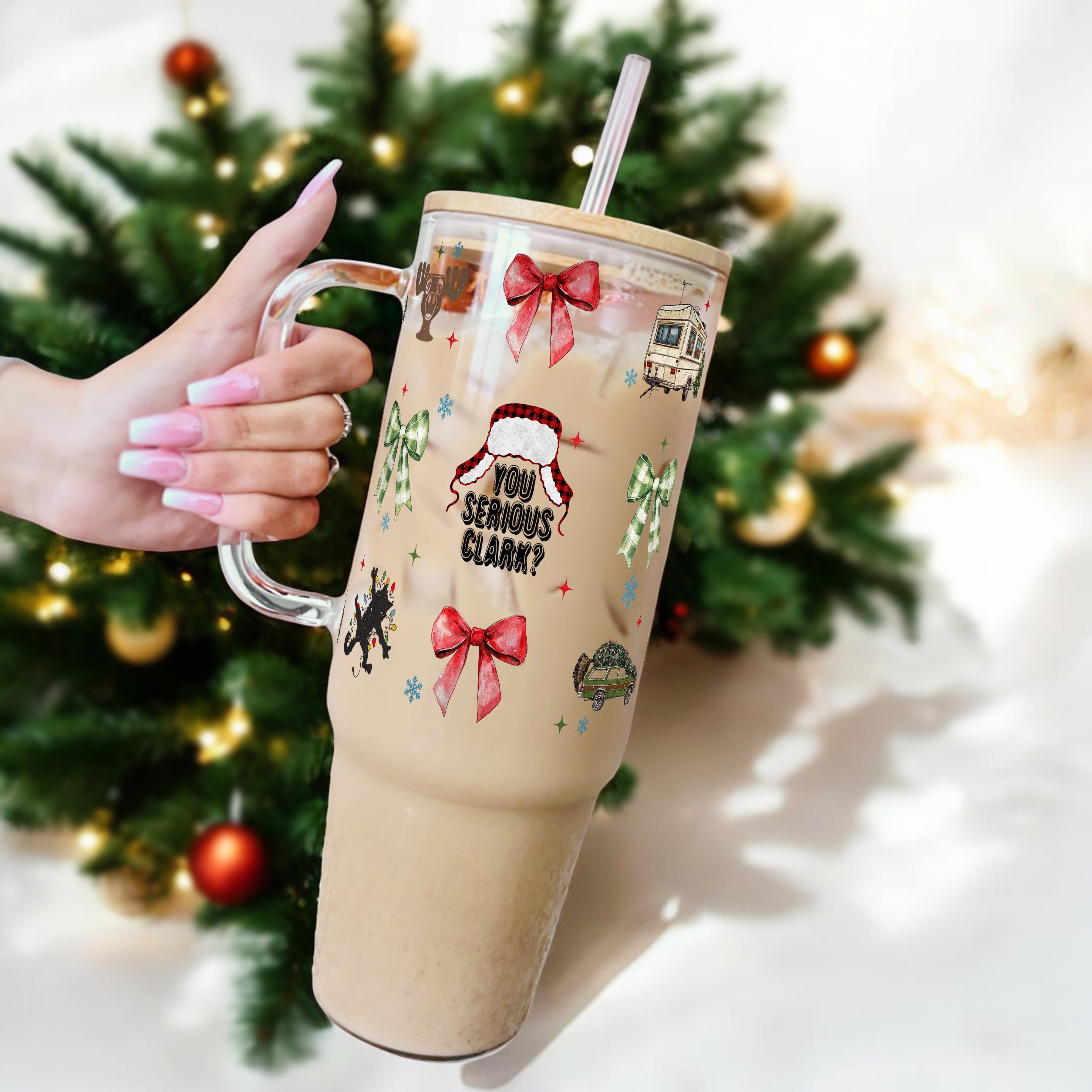 You Serious Clark 40oz Glass or Plastic Tumbler With Lid and Straw - Sip Sip Hooray
